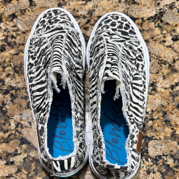 Blowfish Women's Black and White Animal Print Sneakers - Picture 1 of 3